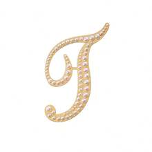 26 件珍珠字母胸针，复古潮流服装装饰配件，防滑紧固件配件 - 金黃色 - 查看 35