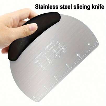 1pc Stainless Steel Bread Knife Blade, Baking Tool With Scale, Baking Cutter, Kitchen Supplies