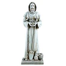 Saint Fiacre Garden Statue 12 Inches Elegant Catholic Religious Figurine - As Pic - View 1