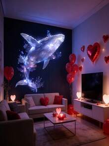 Marine Life LED Projection Lights, Dreamy USB Night Lights, Outdoor Festival Decorative Lights, Large Whale, Jellyfish, Starfish Patterns, Suitable For Indoor Use, 360° Adjustable Projection On Bedroom Walls And Ceilings, Festival Party Atmosphere Lights, Birthday Gifts, Valentine's Day Gifts - Black - View 3