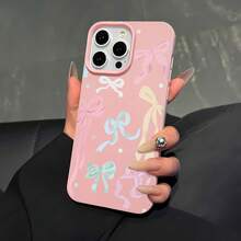 Funda de espejo con diseño de lazo. También funciona como espejo y es compatible con  17,  16 Pro Max,  15 Pro Max,  13 y  12. Fabricada en TPU, ofrece protección contra golpes y caídas. Es un regalo ideal para familiares, amigos, celebraciones navideñas, parejas y ocasiones especiales como Navidad, aniversarios o cumpleaños. - Rosa - Ver 4
