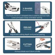 ZML 6-In-1 Multi-Function Wire Stripper Pliers+Z-Shaped Screwdriver CR-V Multi-Function Pliers With Wire Stripper And Diagonal Cutters, Chromium-Vanadium Steel Construction, Suitable For Nails, Wire, Electrical Cables, And Cables,Specialty Hand Tools - Default - 查看 6