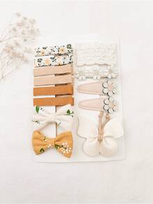 13pcs Natural Color Baby/Toddler Hair Accessories Set - Multicolor - View 12