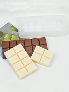 1pc Chocolate Bar Shaped Silicone Candle Mold, DIY Plaster Fragrance Stone Home Decor Silicone Mold - White - View 4