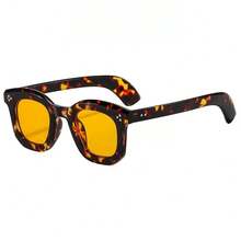 1副男女通用方形镜框波西米亚铆钉时尚简约休闲眼镜 - 彩色 - 查看 11