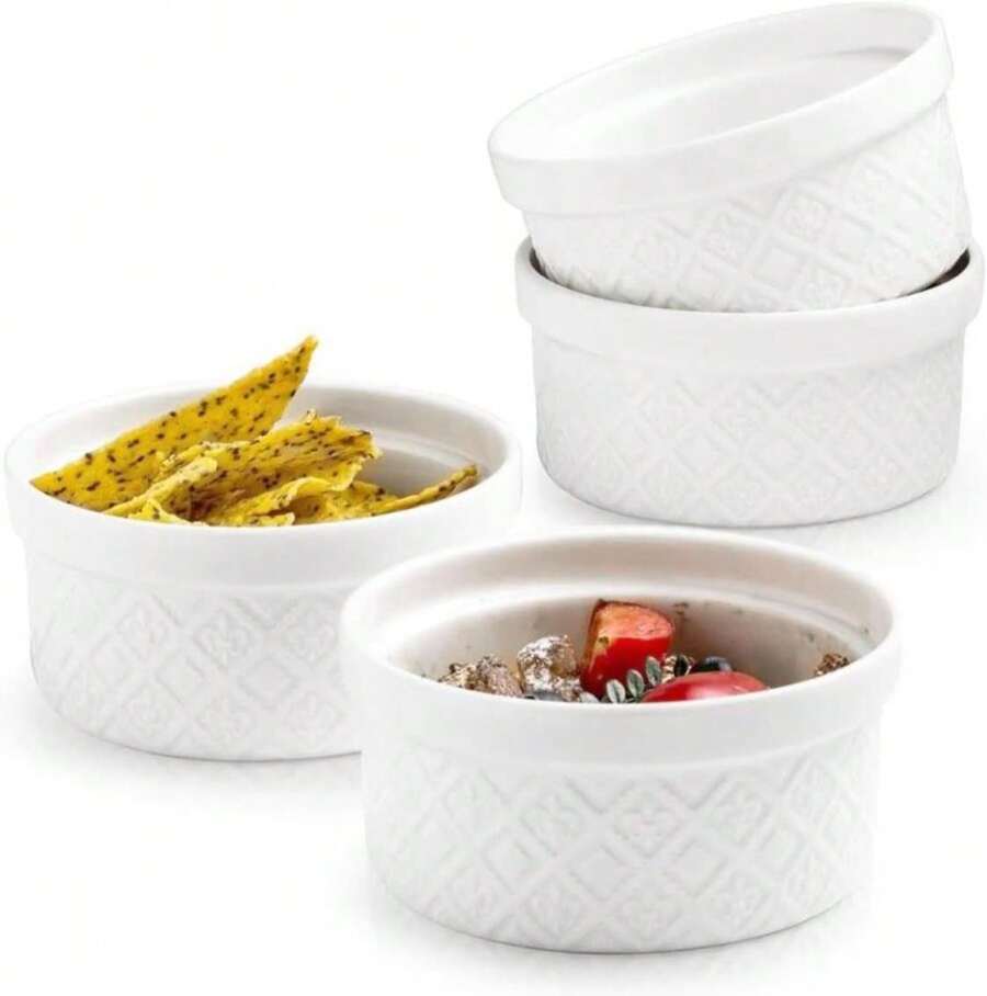 MISSYSSIM Ceramic Souffle Small Baking Dishes For Oven, 16oz ...
