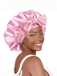 1件装奢华缎面丝绸睡眠帽 - 可调节舒适系带 - 整夜舒适，男女通用夜间护发贴合设计，优质浴室配件，完美适用于长卷发或编发，春、夏、秋、冬皆宜。 - 彩色 - 查看 8