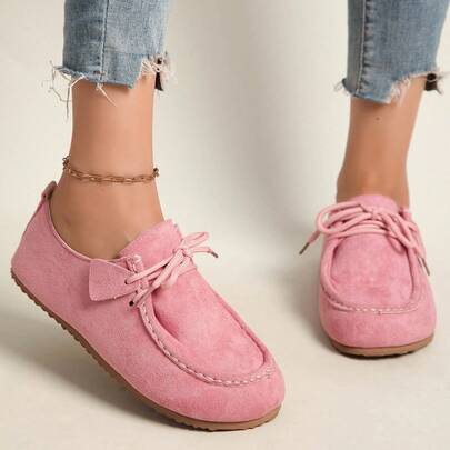 Giày nữ cỡ lớn kiểu dáng Preppy, buộc dây, đế mềm, thoải mái, thiết kế đa năng phù hợp cho mùa xuân và mùa thu.