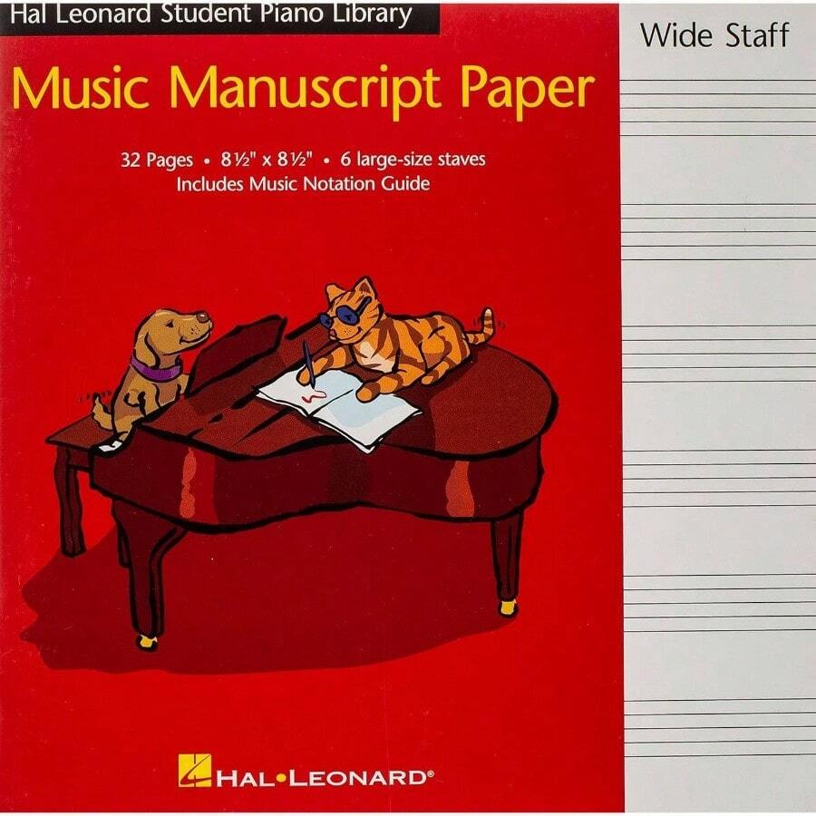 Leonard Student Piano Library U2013 Wide Staff Manuscript Paper Music Notebook Piano Students And Composers With Music Notation Guide - 最初的 - 查看 1