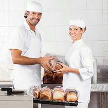 Bolsas grandes de polietileno para pan, 100 bolsas de embalaje de pan de 22 x 6 x 10 pulgadas con 100 lazos giratorios, bolsa transparente y gruesa para panadería (extragrande - 22 x 6 x 10) - Mediano (paquete de 100) - Ver 5