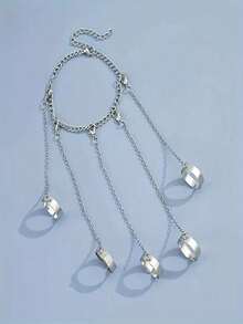 1 Set Fashionable Punk Style Detachable Finger Chain Rings, Creative Jewelry - Rings and Bracelets - View 2
