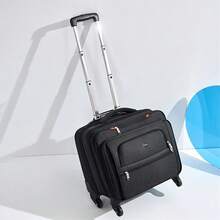Large Capacity Luggage Suitcase, Multifunctional Travel Trolley Case, Business Leather Wheeled Suitcase For Men & Women
