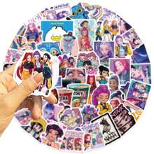 60张卡通女巫狩猎动漫涂鸦贴纸，可用于吉他、笔记本、行李箱等DIY装饰 - 彩色 - 查看 5