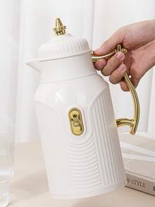 1个大容量真空保温瓶，镀金茶壶/咖啡壶，热水袋，按压式玻璃内胆真空保温袋 - 鍍金咖啡壺 - 查看 2