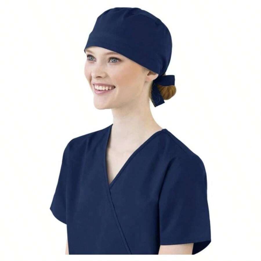 WonderWink Gorro Unisex con Lazo en la Espalda Tapa para para Hombre - Azul Marino + Talla Única - Ver 1