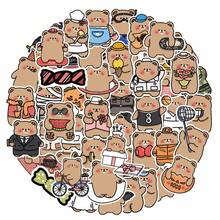 52pcs Teddy Bear Stickers, Children's Stickers, Stickers, Hand Account Graffiti, Suitcase Stickers, Cute Little Brown Bear Stickers - Little Brown Bear Stickers - View 3