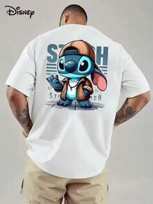 Disney Shi Dizai, Disney Authorized 1 Fashion Cartoon Short Sleeve Design, Disney Cartoon Short Sleeve, Disney Men's Short Sleeve. - 白色 - 查看 1