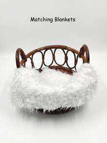 Giỏ đựng đạo cụ chụp ảnh sơ sinh, giỏ vintage thủ công dành cho bé trai và bé gái, giường tạo dáng chuyên nghiệp cho buổi chụp ảnh sơ sinh, phụ kiện nội thất studio chụp ảnh em bé. - Nhiều màu - Xem 5