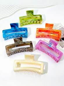 1pc/3pcs/6pcs Solid Color Casual Soft Silicone Cross Hair Clips, Flexible Anti-Collision Protective Hairpin, Durable - Multicolor - View 3