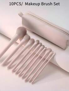 7/10/13件套专业化妆刷套装，包含腮红刷、轮廓刷、粉底刷、鼻刷、眼影刷、眉刷、唇刷、细节刷，刷毛柔软，另有高光刷、遮瑕刷、散粉刷等，便携式化妆刷套装，附赠收纳袋 - 彩色 - 查看 3