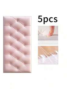 10pcs 3D Self-Adhesive XPE Foam Wallpaper, Waterproof & Moisture-Proof Faux Leather Texture, Headboard Soft Pad Wall Sticker, Reusable & Trimmable, Suitable For Bedroom & Living Room Wall Decor, Sound Insulation, Home Decor - White - View 12