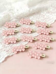 3/6/8个优雅粉色樱花发夹 - 甜美风格侧边发夹，适合女士和女孩，情人节配饰，刘海夹，发饰，化妆发夹，鳄鱼夹，侧边夹，发夹，化妆夹，直发夹，女孩滑板夹，边缘夹，鳄鱼夹，鳄鱼夹，女孩发夹，甜美刘海夹，鳄鱼夹，发饰，爪夹，发夹，发卡 - 彩色 - 查看 7