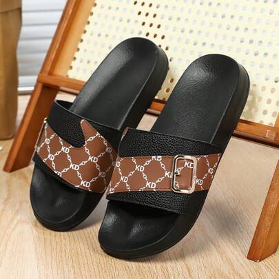 1 Pair (Size 36-45) Black Unisex Sandals, Lightweight, Breathable, Non-Slip, Durable, Suitable For Arabic Style, Bathroom, Beach, Outdoor, Indoor, Office Use