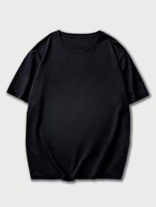 Zrgoth Men's Casual Street Vacation Minimalist Sketch Palm Tree Element Versatile Landscape Print Short Sleeve T-Shirt - Black - View 5