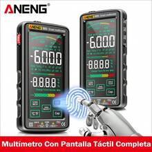 Multímetro Digital Aneng 683 Intelligen Voltimetro Táctil Recargable Medidor De Voltaje Voltímetro Amperimétrica Temperatura Capacitancia Resistencia Diodo Identificación De Cables Vivos Y Neutros Detección De Continuidad - Negro - Ver 3