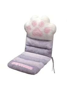 1个猫爪印防滑办公椅垫 - 柔软的薰衣草色和白色可爱设计，100% 聚丙烯材质，符合人体工学支撑，仅限手洗。适用于家庭办公室和客厅装饰，符合人体工学的办公椅，提升工作空间舒适度，趣味设计，舒适支撑，座椅支撑，追求舒适体验者的理想之选。 - 彩色 - 查看 5