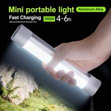 1pc Aluminum Alloy Flashlight, Dim Light >8h+, Bright Light >4h, 2000mAh (Lanyard + Magnetic Patch + Charging Cable)