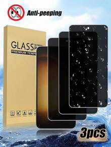 3pcs Anti-Spy Tempered Glass Screen Protector, Privacy Protection Film Compatible With Samsung S20 FE/A14/A15/A25/A35/A34/A54/A05s/A55/A07/A17 Series - Black - View 16