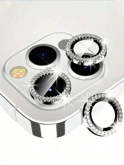 适用于苹果 17/17Air/17pro/17promax/16/16pro/16plus/16promax/16 14 Pro 6.1 英寸/14 Pro Max 6.7 英寸的 3 片彩色水钻相机镜头保护膜，镶嵌人造钻石闪亮相机盖钢化玻璃，适用于苹果 14 Pro Max /14 Pro/15/15Promax/15Pro [完美贴合] - 人造钻石多色，适用于日常防护、办公、家庭使用，手机相机盖闪亮水晶防水防震防摔防刮。