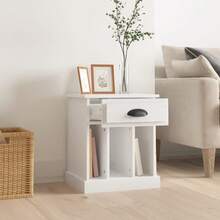 vidaXL Table de chevet blanc brillant 43x36x50 cm - Noir - Voir 4