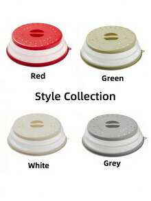 1个硅胶微波炉防溅盖，食物和水果沥水微波炉盖，微波炉食物盖，微波炉盘子盖，微波炉盖，厨房必备，洗碗机适用，厨房用具，厨房配件，食物盖，厨房和家居用品，微波炉盖 - 彩色 - 查看 4