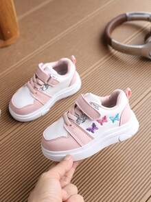 1双儿童运动鞋，PU鞋面，防滑鞋底，魔术贴搭扣 - 粉色 - 查看 10