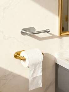 1pc Bathroom Wall Mounted Towel Rack, Suitable For Kitchen, Bathroom And Laundry Room, Stainless Steel Towel Ring, Towel Bar, No Drill Dish Cloth Rack, Heavy Duty Towel Holder, Tissue Holder, Face Towel Rack, Hooks, Bathroom Storage Basket, Hardware Accessories, Bathroom Towel Rack Available In Multiple Colors - Multicolor - View 9