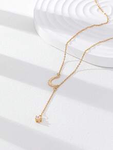 1件简约月亮星星项链星爆Y字链吊坠项链女士饰品精致优雅链项链 - 星月吊墜項鍊 - 查看 2