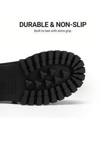 Women Platform Loafers 1.57-Inch Chunky Mid-Heel Flatform Loafer Round Toe Versatile Classic Casual Slip On Shoes, 2026 New Spring Summer Shoes - 黑色 - 查看 9