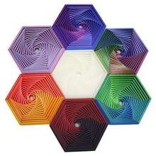 3D Printed Hexagon Stress Relief Toy - Anti-Anxiety Decompression Magical Optical Illusion Design, Durable PLA Plastic Material, Vibrant Colors, Suitable For Office Workers & Adults, Desktop Decor & Mindful Gift, High-Quality Elastic Geometric Shape 3D Printing - Multicolor - View 2
