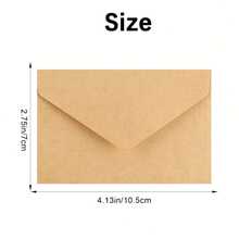 Mini Kraft Paper Envelopes, Brown Kraft Paper Envelopes Suitable For Gift Cards And Business Cards [4.1 Inches X 2.8 Inches] - Cowhide - View 6