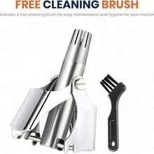 Stainless Steel Manual Nose And Ear Hair Trimmer, Portable And Washable, Unisex Non-Electric Trimmer, And Smooth, No Batteries Required, Suitable For Ages 14 And Up - Silver - View 3