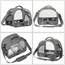 New Bird Carrier With Perch & Ventilation Mesh - Spacious Parrot Travel Backpack Carrier With Zipper Closure, Soft Lining & Carry-On Design For Small To Medium Birds, Cockatiels, Lovebirds, Conures - Durable & Comfortable Pet Carrier For Travel, Vet Visits, Daily Use (Grey), Backpack Bird Carrier, Bird Travel Carrier With Water, Parrot Backpack, Carrying Bag For Birds, Travel Bird Bag, Parrot Movable Cage, Small Cage With Open Roof For Parakeet, Bird Cage, Bird Carrier, Bird Backpack - 陽離子牛津布 - 查看 7