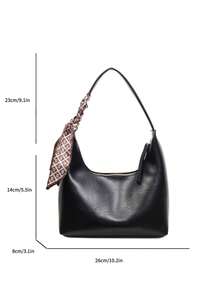 Minimalist Commuter Underarm Bag, New Fashionable Versatile Handbag & Shoulder Bag, Popular Trending Model - Black - View 8