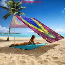 1pc 2D Digital Print Sun Shade Cloth, 5 Different Bohemian Pattern Styles, Features Include Printed Pattern, Windproof, Detachable, Lightweight, Semi-Shading, Dustproof, Durable