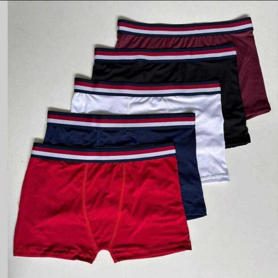 Set Of 10 Men's Boxer Briefs In Plain Microfiber. - 彩色 - 查看 1