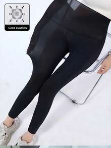 1 Pair Of Ladies' Ultra-Thin Breathable Tights, Cool Sun-Proof Yoga Pants In Summer, And High-Waisted Ice Silk Nine-Point Shark Pants - Multicolor - View 6