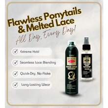 DMelting Spray For Lace Wigs Wonder Lace Bond Bundle With Wonder Ponytail Bond Freeze Spray - Extreme Hold Strong Hold Styling And Seaml Wig Application Gift Set 2 Items - As Pic - View 3