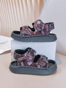 新款儿童休闲凉鞋，软底婴儿凉鞋，男女童均适用 - 中紫紅色 - 查看 2