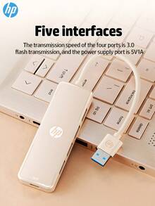 HP 4-In-1 USB Hub With Type-C Charging Adapter, Compatible With Apple Laptops, Supports 4K Projection And PD Charging, Available In Black, White, Beige, And Silver